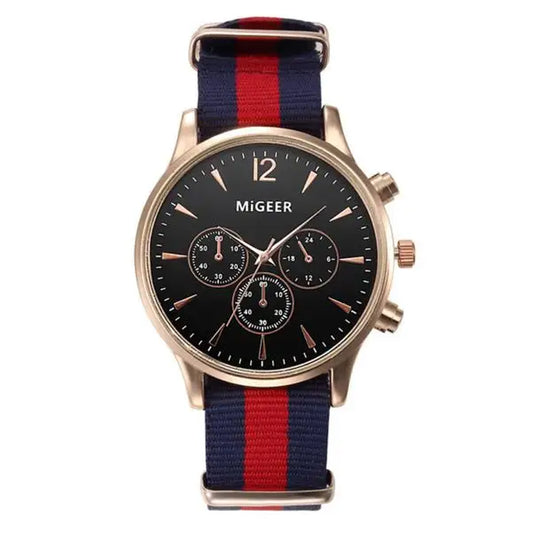 MIGEER Fashion Men Watches Fabric Band Quartz Wristwatches Casual Men Watches Relogio Masculino Horloge Vrouw Mannen Horloge