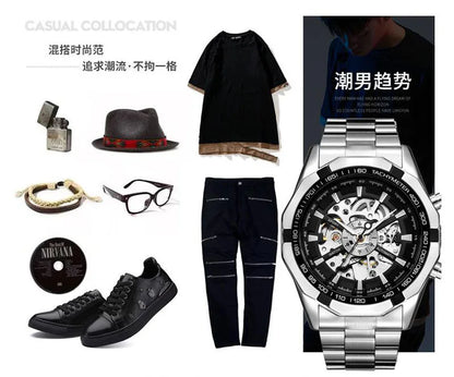 Men Watches Top Brand Luxury Fashion Skeleton Watch Men Automatic Mechanical Watches Stainless Steel Men Watches Horloge Heren