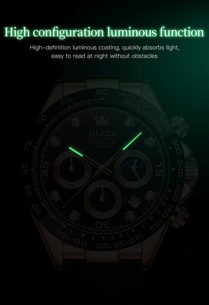 New Luxury Men'S Watches Quartz Watch Silicone Sport Date Chronograph Waterproof Luminous Multifunction Men'S Quartz Watch