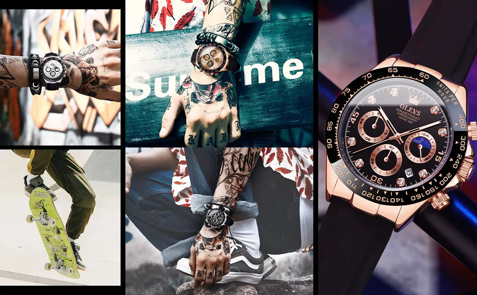 New Luxury Men'S Watches Quartz Watch Silicone Sport Date Chronograph Waterproof Luminous Multifunction Men'S Quartz Watch