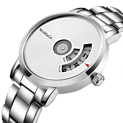 Womage Men Watches Fashion Creative Watches Men Stainless Steel Men Watches Quatrz Wristwatch Luxury Mens Clock Horloge Man